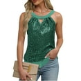 thumbnail image 2 of Sequin Tank Tops for Women Satin Silk Backless Sleeveless Camisole Party Club Sexy Going Out Top Glitter Club Outfits Ruched Flowy Shiny Party Concert Tunics Tops, 2 of 7