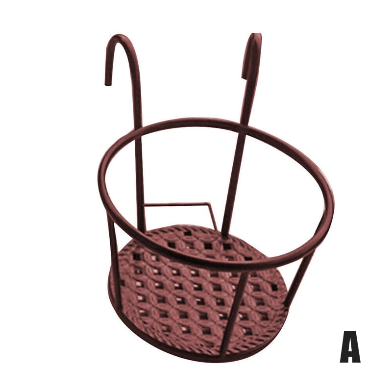 Over the Rail Hanging Flower Pot Holder Balcony Railings Wall Iron