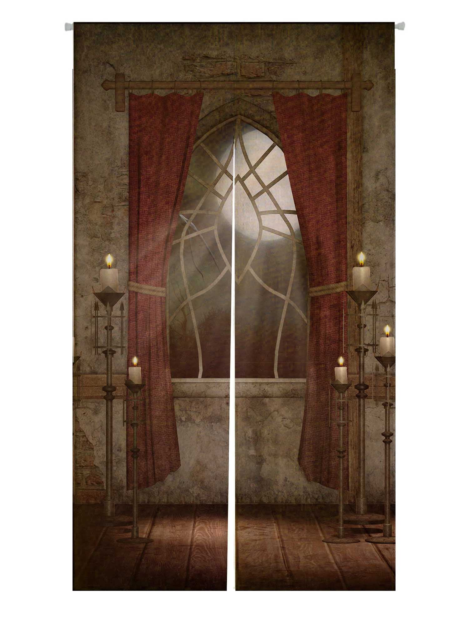 PKQWTM Castle Chamber Window Candelabras Door Curtain Window Cover Home