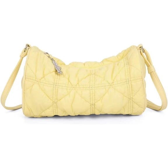 JennyShop Lightweight  Padding Purse, Puffy Crossbody Bag Padded Puffer Lattice Bags for Women Quilted Trendy Shining Shoulder Bag