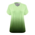 thumbnail image 4 of loopsun Plus Size Tops for Womens,Womens Summer Tops,Women's V-neck short sleeved printed summer bottom sweater sports T-shirt Green L, 4 of 4