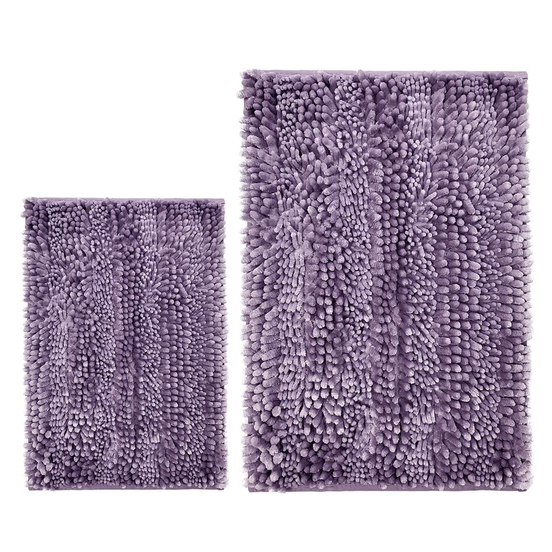 RULLENY Set 2 Piece Shaggy Bathroom Rugs, Luxury Butter Chenille Bath
