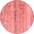 thumbnail image 1 of Ahgly Company Machine Washable Indoor Round Abstract Red Modern Area Rugs, 4' Round, 1 of 4