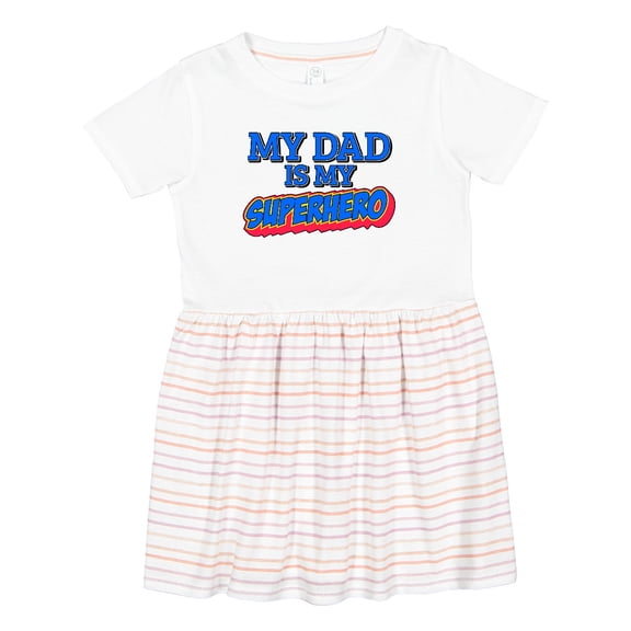 Inktastic My Dad is My Superhero Girls Toddler Dress