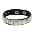 thumbnail image 3 of Pulsera gótica Punk de calavera para hombre y mujer, brazalete ancho de cuero Pu con remaches, cadenas de tachuelas de Metal, joyería, 2023, 3 of 5