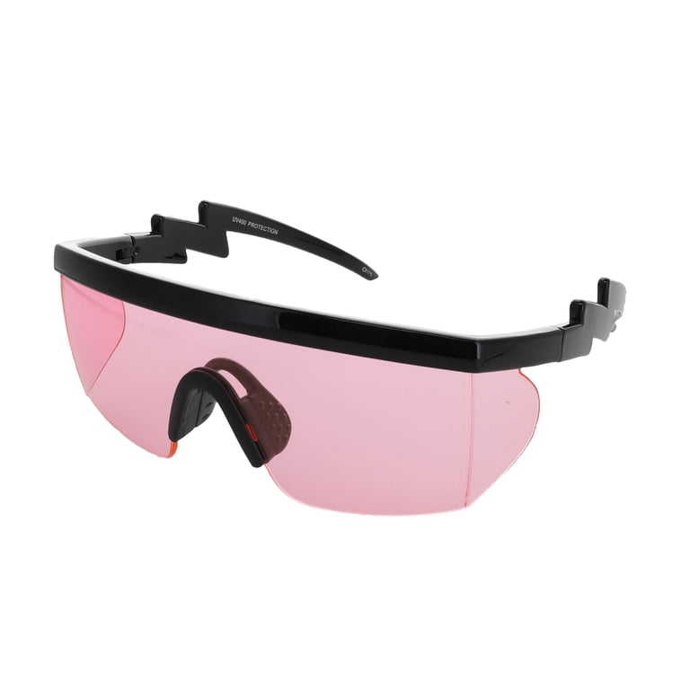 Semi Rimless Goggle Style Retro Rainbow Mirrored Lens ZigZag  display picture 3
