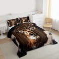 thumbnail image 3 of Manfei Wild Animal Deer Full Size Comforter Sets,Rustic Cattle Hide Bedding Comforter Set,Country Farmhouse Lodge Bedding Sets For Teens,Luxury Bedroom Decor Reversible,3pcs, 3 of 8