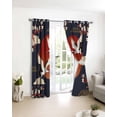 thumbnail image 3 of Japanese Style Blackout Curtains for Bedroom/Living Room, Thermal Insulated Kitchen Curtains, Modern Cranes Cherry Flower Wave Red Blue Grommet Darkening Window Treatment Drapes 42"x63"x2, 3 of 8