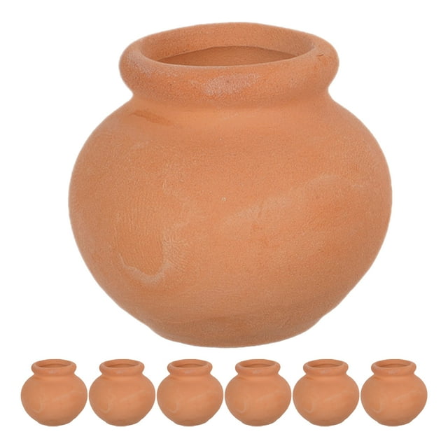 7pcs Handcrafted Flower Pots Clay Mini Flower Pots Mini Terracotta Succulent Pot Miniature Plant Nursery Pot Decoration