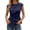 Navy, variant on Women's Crew Neck T-Shirts Short Sleeve Loose Fit Tops Casual Basic Solid Color Tees Black S