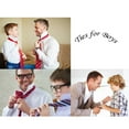 thumbnail image 5 of 3pcs Boys Pre-Tied Neckties & Pocket Square Set Adjustable Neck Strap Tie for Kids School, 5 of 7