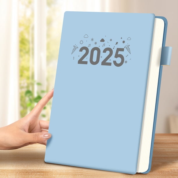 2025 Planificador Semanal Cuaderno de Calendario de Tapa Dura con Pestañas Mensuales, Organizador Diario de 365 Días, Papel Grueso de 80 g/m², Tamaño A5, Diario de Oficina Comercial para la Escuela