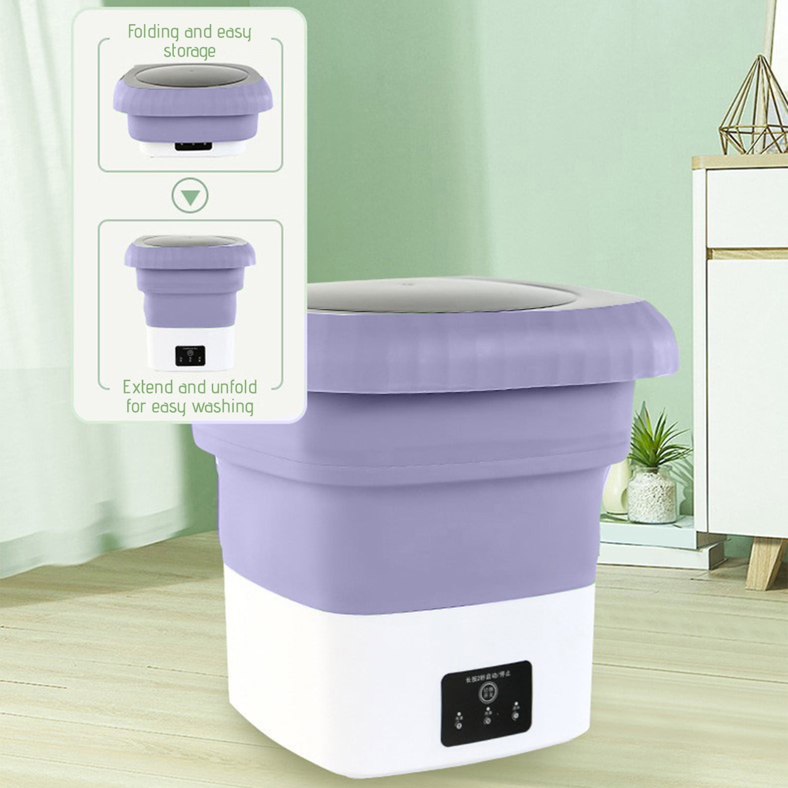 Pxyqht Portable Mini Washing Machine Compact Washer for Underwear Baby Clothes Ideal for Apartments Camping Travel with Dehydration Function and Intelligent Digital Display