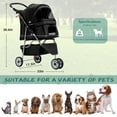 thumbnail image 3 of CL.HPAHKL Foldable Pet Stroller, 3 Wheel Stroller for Small/Medium Dogs Cats Jogger Stroller with Storage Basket and Cup Holder, Breathable and Visible Dog Cart for Travel & Outdoor Adventures, Black, 3 of 7