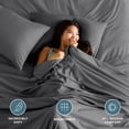 thumbnail image 4 of Bare Home Ultra-Soft Flat Sheets - Premium 1800 Collection - Brushed - Queen, Gray, 4 of 8