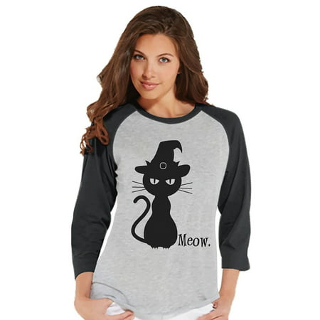 Custom Party Shop Womens Black Cat Halloween Raglan Shirt - Large