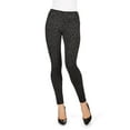 thumbnail image 2 of SlimMe Flocked Monochrome Cheetah Leggings - Womens - Female (Small/Medium, Black), 2 of 6