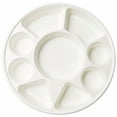 thumbnail image 2 of Rani Round Biodegradable Divided Plates, Pack of 25, 9 Compartments ~ Disposable & Eco-Friendly | 12.44" Diameter, 1.38" | Heavy-Duty and Sturdy Disposable Bagasse Plates, 2 of 9