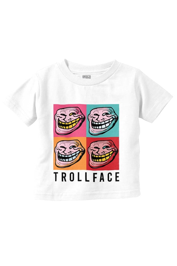 Troll Face Memes Big Smiley Trollface Toddler Boy Girl T Shirt Infant Toddler Brisco Brands 3T