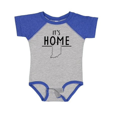 

Inktastic It s Home- State of Indiana Outline Boys or Girls Baby Bodysuit