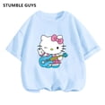 thumbnail image 3 of Camiseta de verano de Hello Kitty, camiseta de camionero para niños, camiseta de anime Kawaii, ropa informal de dibujos animados, camiseta, ropa para niños, camisetas para niñas y niños, 3 of 5