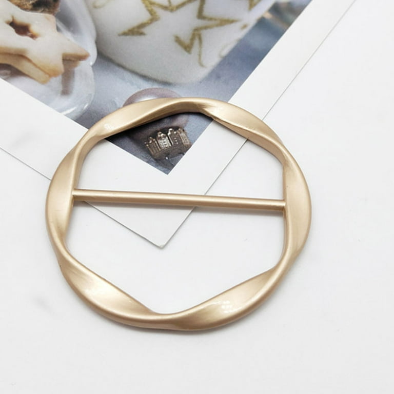 Scarf Rings Brooch Ring Clip Simple Style Scarf Ring Smooth Buckle For  Women Alloy Clothing Wrap Clasp Gold