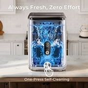 Goosiay 33lb Nugget Ice Maker Portable Countertop, Pebble Crushed Soft Chewable Ice Maker Machine, Stainless Steel