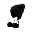thumbnail image 2 of Home Prefer Girls Sherpa Earflaps Hat Toddler Baby Knit Beanie Fuzzy Peruvian Cold Weather Warm Winter Hat, 2 of 2