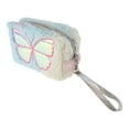 thumbnail image 1 of 1 Pc Bolsa de Maquillaje de Mariposa Bordada para Mujeres para Viajes Vacacionales Amarillo Claro de Terciopelo, 1 of 3