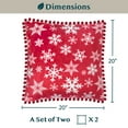 thumbnail image 5 of PAVILIA Snowflake Red Throw Pillow Covers with Pom Pom 20x20 Set of 2, Christmas Decorative Pillow Cases for Bedroom, Holiday Small Pillows Set for Bed, Velvet Winter Plush Cushion Covers Sofa Couch, 5 of 7
