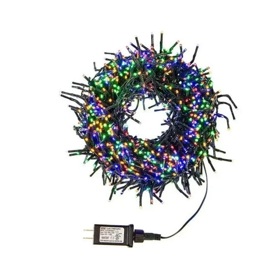 Kurt Adler CUL 1000-Light 33-Foot Cluster Garland with Multi-Color 3MM LED Bulbs