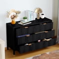 thumbnail image 3 of YOCWO Fluted 6 Drawer Dressers for Bedroom, 48" Wide Modern Chest of Drawer, Black, 3 of 8