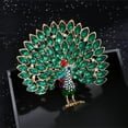 thumbnail image 3 of Fancy Rhinestone Big Peacock Brooch Pin for Women Gold Plated Fashion Exquisite Exaggerated Crystal Bird Tail Animal Brooches Lapel Pins Wedding Costume Accessories Jewelry, 3 of 11