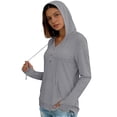 thumbnail image 7 of ClodeEU Women's UPF Sun Protection Hoodie Quick Dry Athletic Shirt for Fitness ,Long Sleeve Henley Sports Blouse Gray,Womens Plus L, 7 of 7