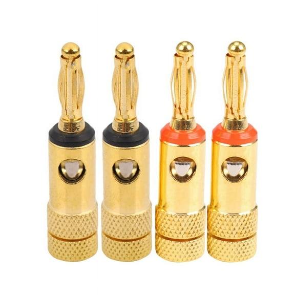 Gold plated Banana Plugs 2 Red 2 Black 4mm 4 pcs LL68-4BP1