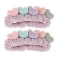 thumbnail image 5 of OUNONA Adjustable Violet Heart Hair Bands, 2-Pack Soft Headbands Ideal for Skincare, Shower, and Daily Use, 5 of 7