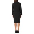 thumbnail image 3 of Conjunto de traje de 2 piezas para mujeres, blusa de manga larga, atuendos de trabajo, chaqueta tipo blazer, conjunto de faldas lápiz, color negro, 3 of 6