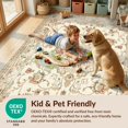 thumbnail image 4 of Design&I 8'x10' Washable Area Rug Beige Yellow Vintage Distressed Border Traditional Scrolling for King Size Bedroom, Under Bed, Sleek Flatweave Pet Friendly, 4 of 7