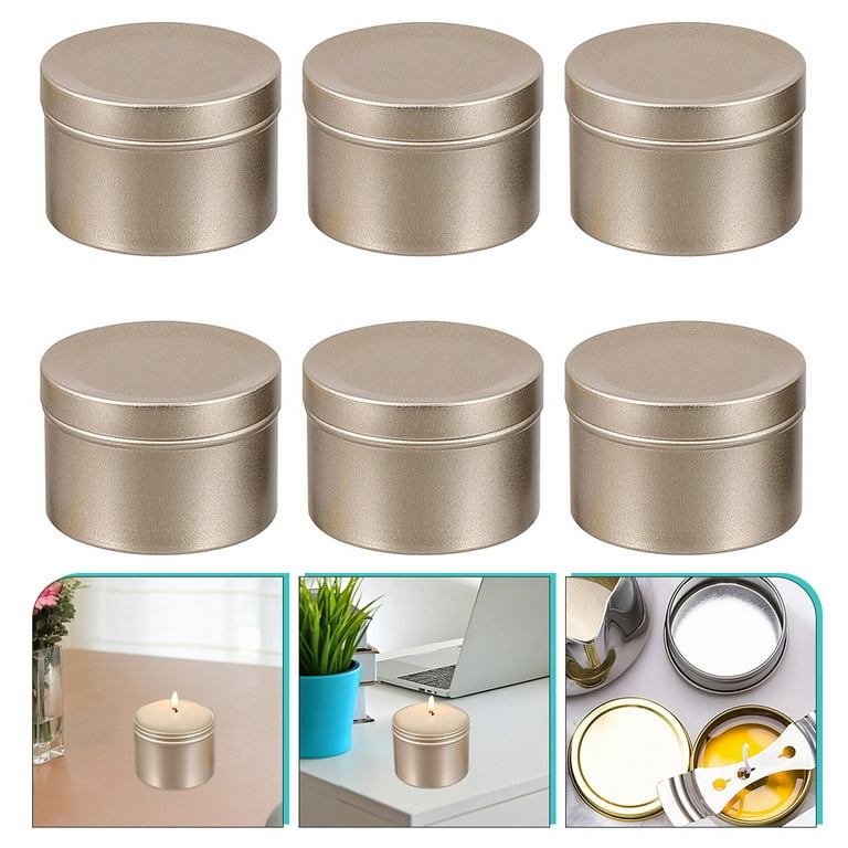 Nuolux Tin Empty Jars Tins DIY Containers Cans Jarmetal Making Round Container Storage Lid Lids Creamcan Aluminum Gift Holiday, Size: 5X5X3.5CM