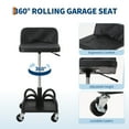 thumbnail image 4 of EDTara Tabouret d'Atelier Roulant Robuste avec Roues Verrouillables, Capacité de 300 lb, Hauteur Réglable et Plateau à Outils, Siège Mécanique Rembourré pour Garage, 4 of 5