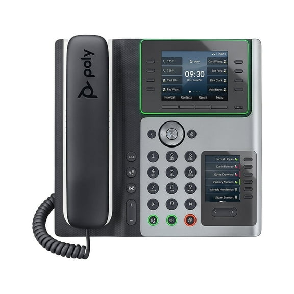 Poly Edge E450 IP Phone, Corded, Corded, NFC, Wi-Fi, Bluetooth, Desktop, Wall Mountable