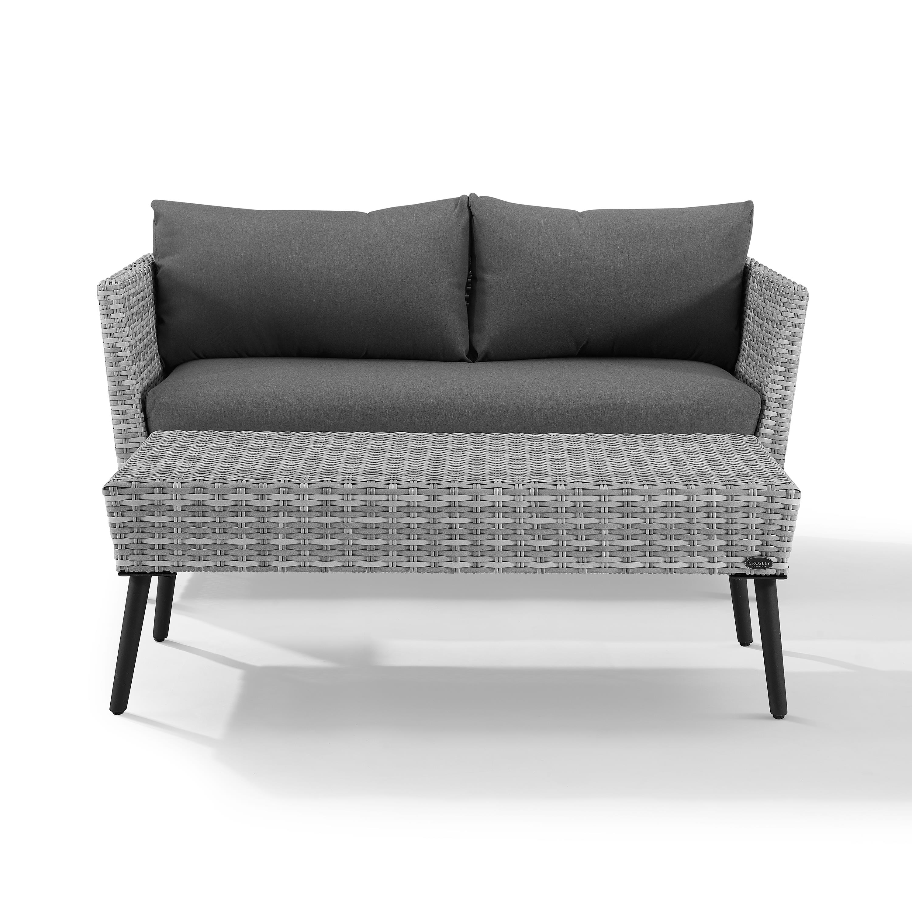 Crosley Richland 2 Piece Wicker Patio Sofa Set in Gray - image 2 of 10