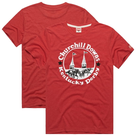 Men's Homage Red Kentucky Derby Twin Spires Tri-Blend T-Shirt