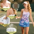 thumbnail image 6 of Yuyamidu Cute Dolphin Women Athletic Dress Hibiscus Summer Tennis Dress Breathable Workout Sports Mini Dresses with Built in Shorts Size L, 6 of 7