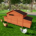 thumbnail image 6 of Aukfa 70" Large Chicken Coop Wooden Chicken Cage with 4 Nesting Boxes for Outdoor, Brown, 6 of 10