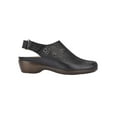 thumbnail image 3 of EASY SPIRIT Womens Black Navy Perforated Slingback Arch Support Cushioned Dawn Almond Toe Wedge Leather Clogs 8.5 WW, 3 of 4