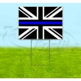thumbnail image 1 of United Kingdom Thin Blue Line Flag (18" x 24") Yard Sign, Includes Metal Step Stake, 1 of 6