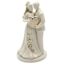 30715 Small Fine Porcelian 50th Anniversary Couple Figurine, 4-3/4"H, Ivory
