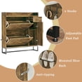thumbnail image 5 of Shoe Storage Cabinet with 2 Flip Drawers & Side Cabinet & Drawer, Freestanding Shoe Organizer with Adjustable Shelves, Shoe Storage for Entryway, Hallway, Living Room, Brown, 5 of 12