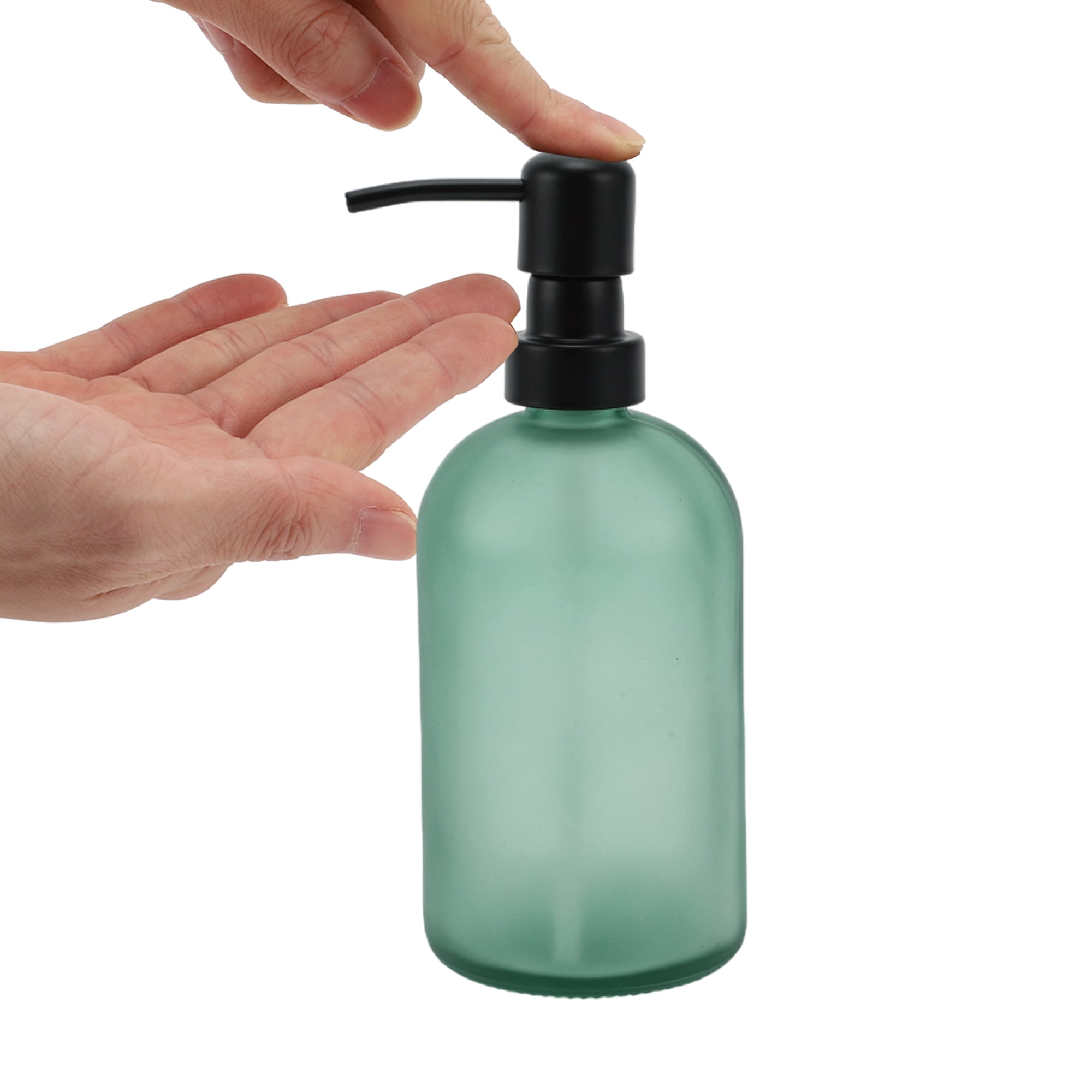 Unique Bargains 1 Pc Simple Cylindrical Soap Pump Dispenser for Hotel 400ml Lake Blue Black